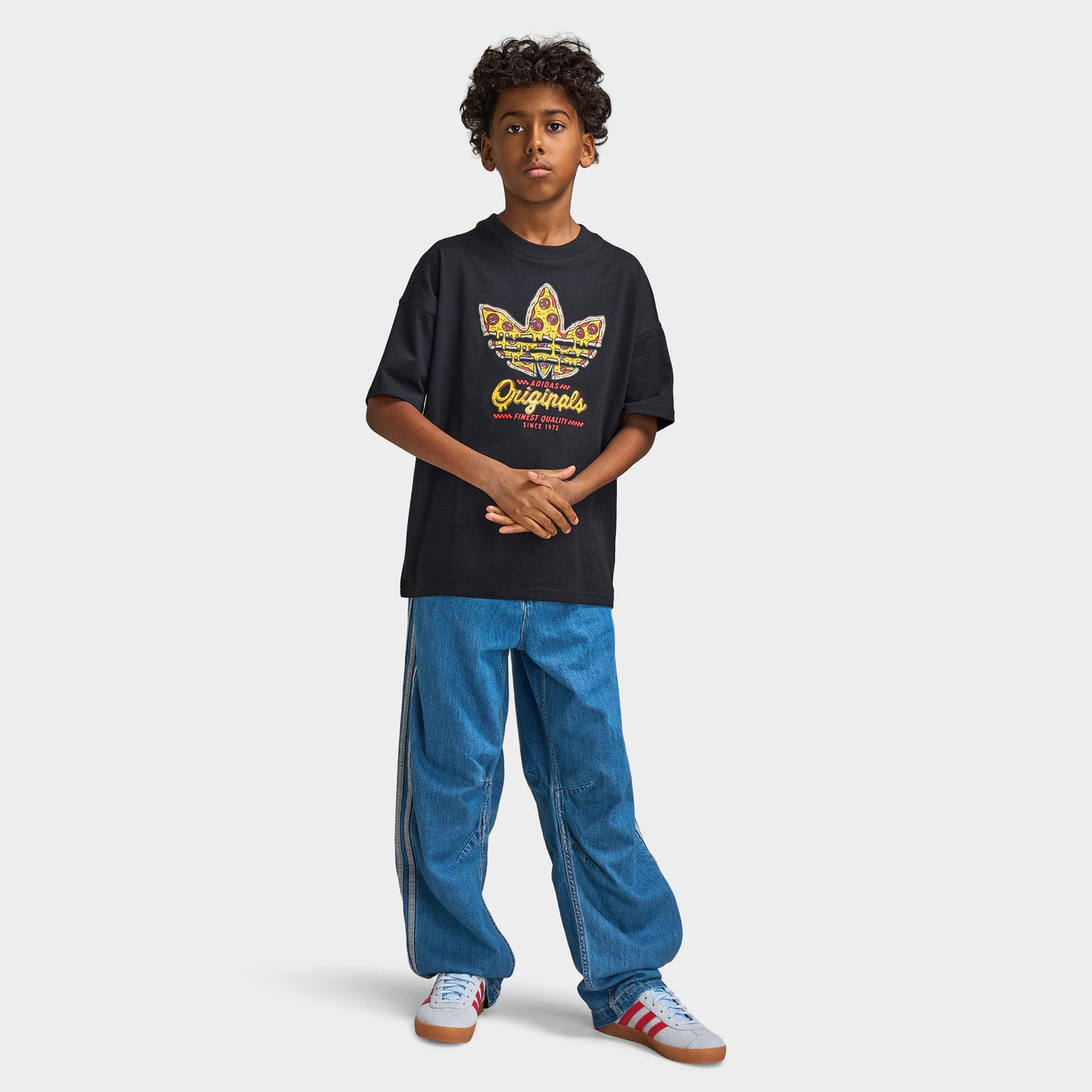 adidas Juniors Pizza T-shirt Coupe Ample / Noir