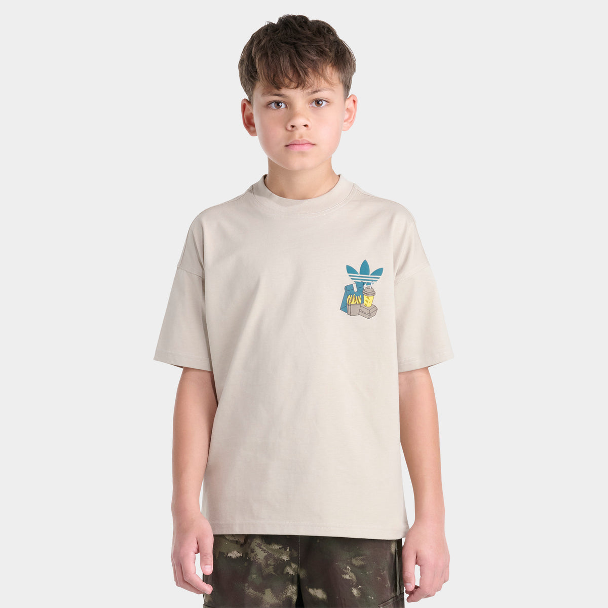 adidas Juniors' Fast Food Loose Fit T-Shirt / Khaki