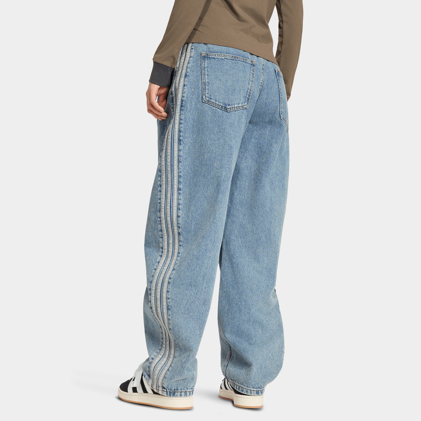 adidas High Rise Barrel Leg Denim Pant / Worn Blue Denim