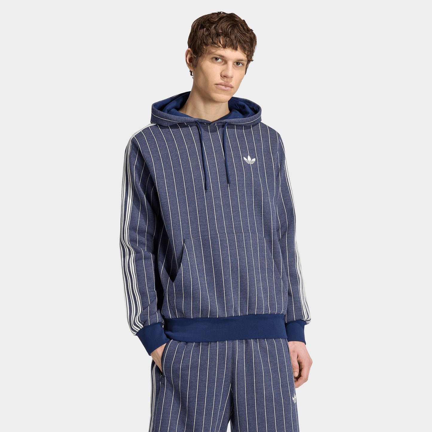 adidas Pinstripes Hoodie / Night Indigo