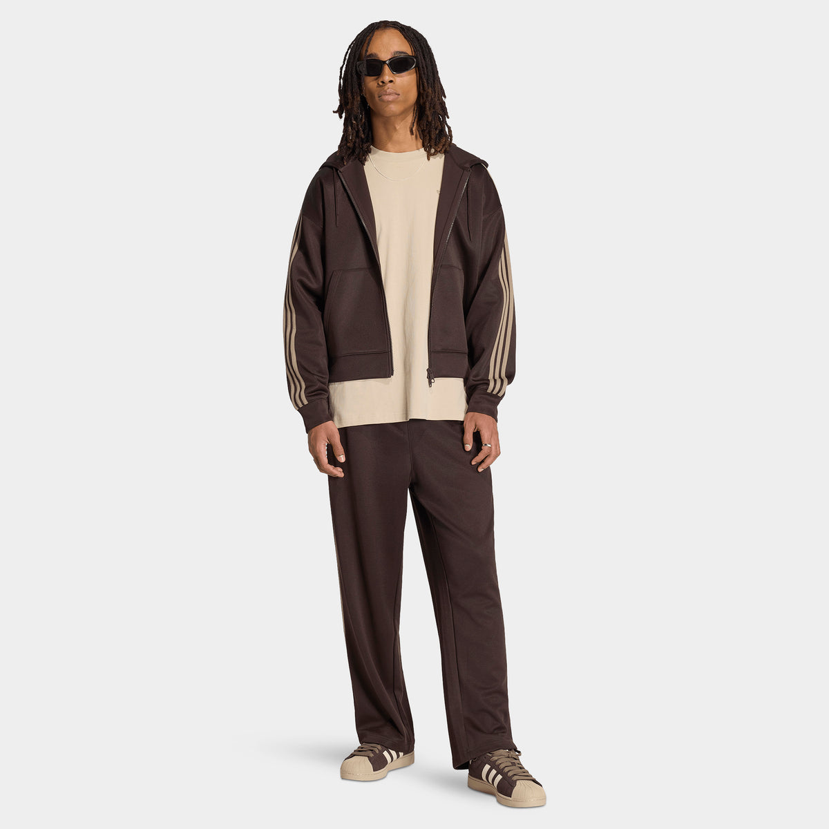 adidas Pantalon de survêtement ample Adicolor / Café Aurora