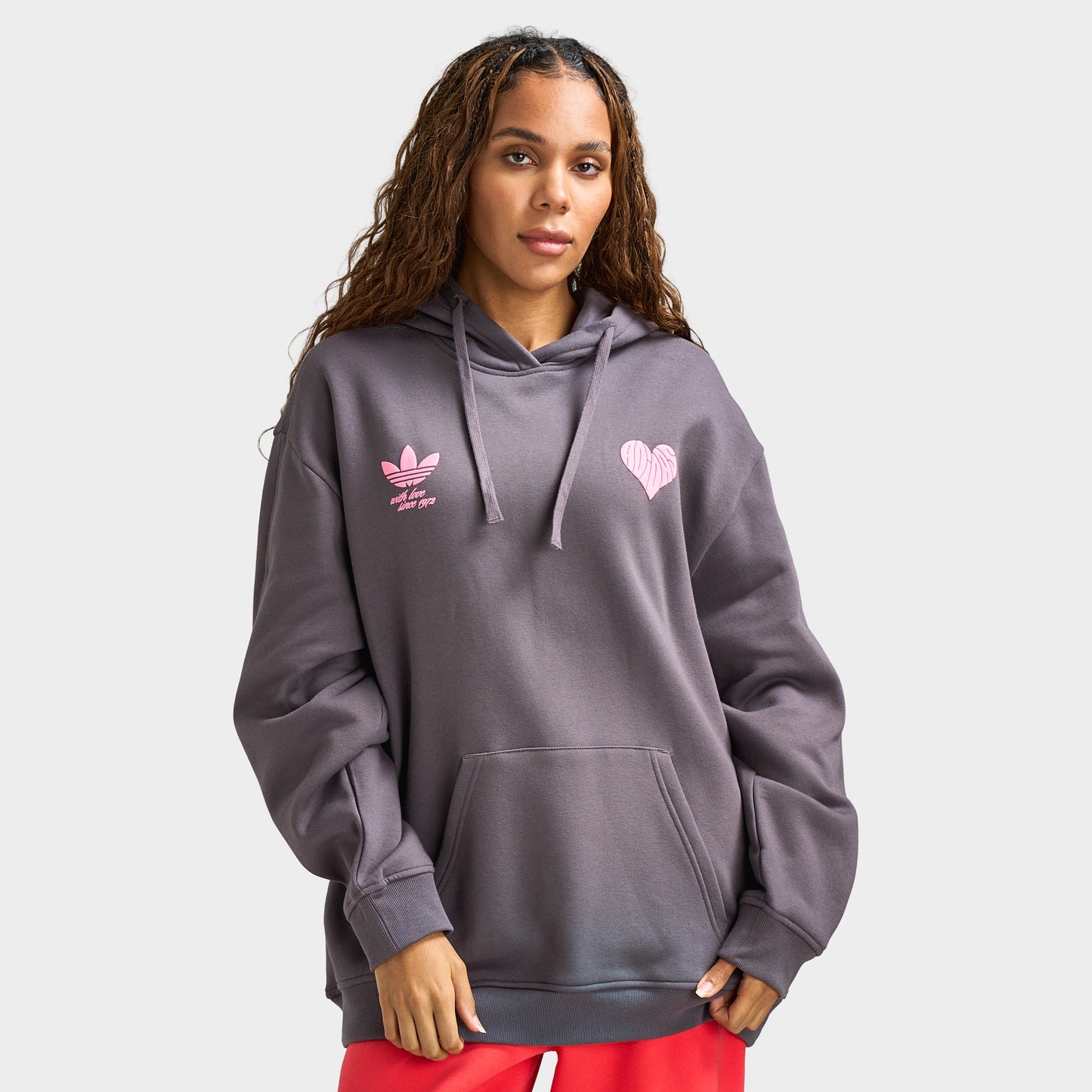 adidas Women's Bubble Heart Hoodie / Grey Fife