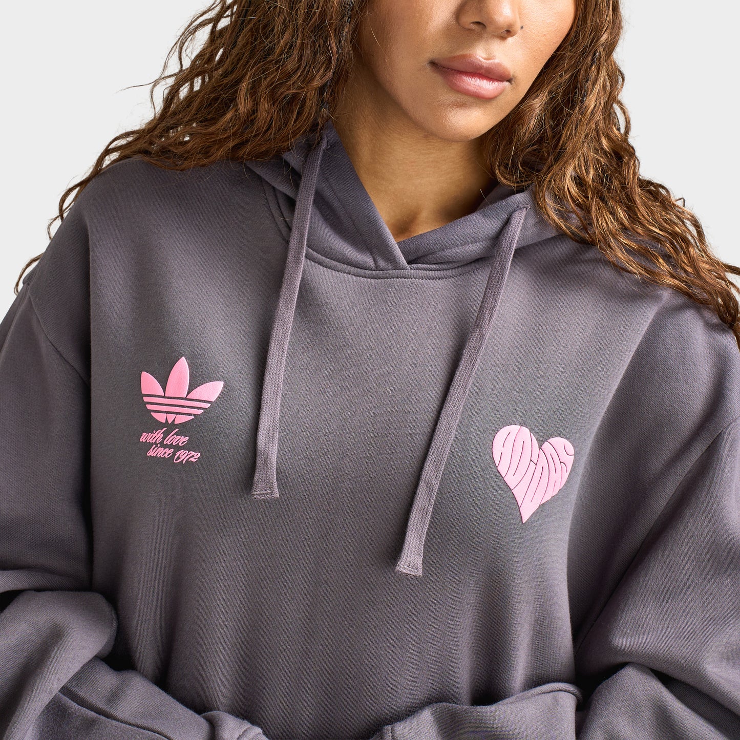 adidas Women's Bubble Heart Hoodie / Grey Fife