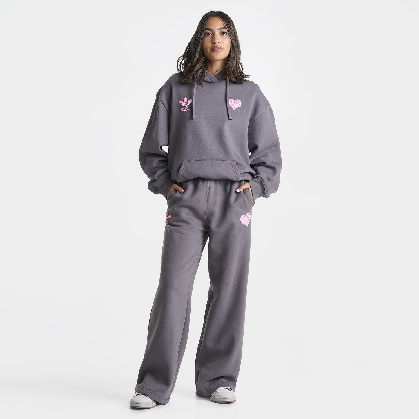 adidas Women's Bubble Heart Wide Leg Pants / Grey Fife