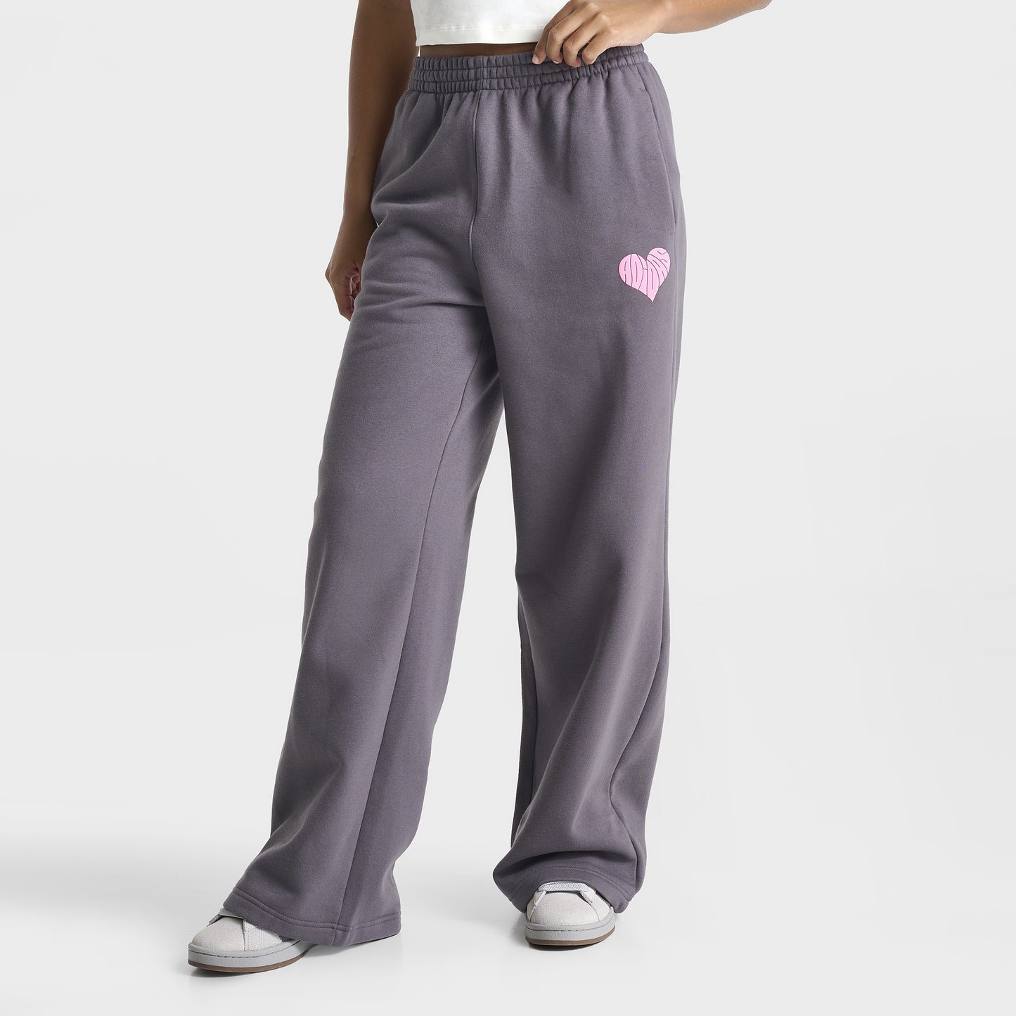 adidas Women's Bubble Heart Wide Leg Pants / Grey Fife