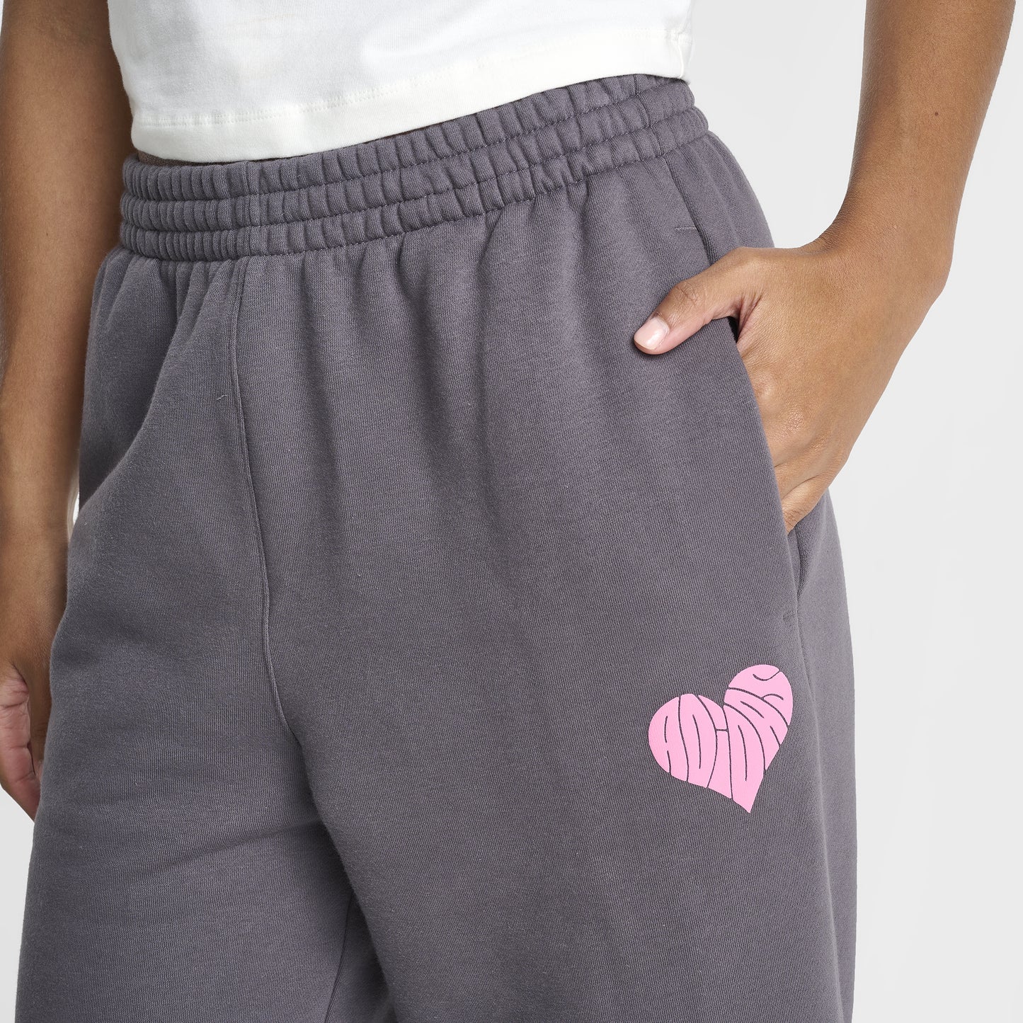 adidas Women's Bubble Heart Wide Leg Pants / Grey Fife