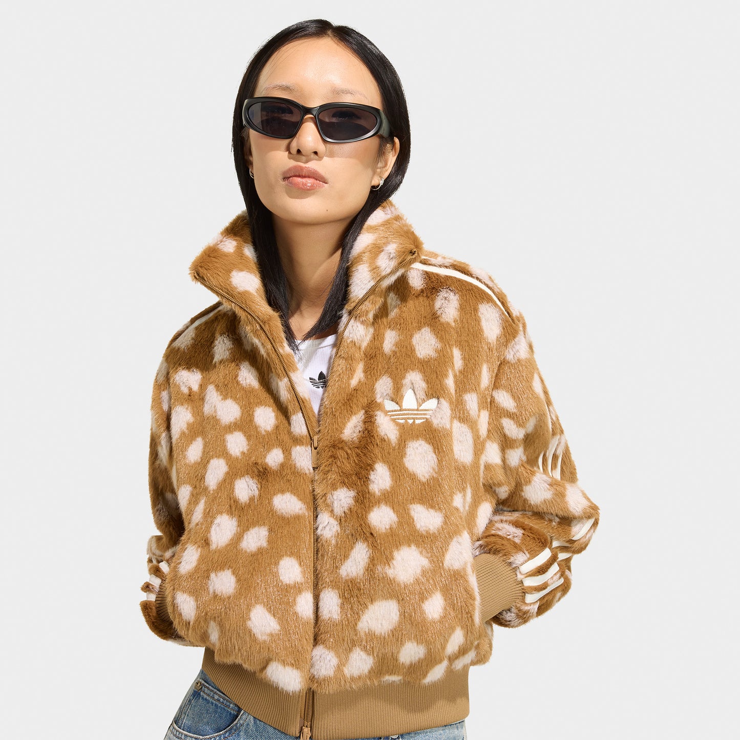 adidas Animal Print Firebird Jacket / Brown Desert
