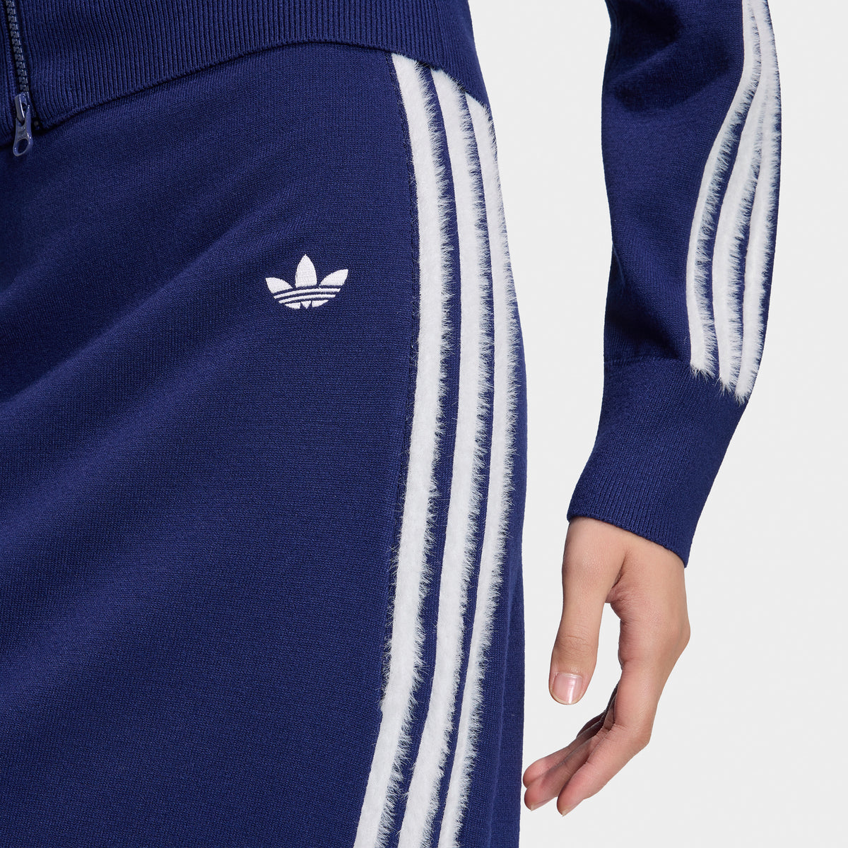 Jupe en maille adidas 3 bandes bleu foncé/blanc