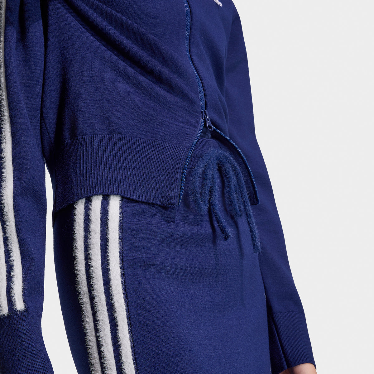 Jupe en maille adidas 3 bandes bleu foncé/blanc