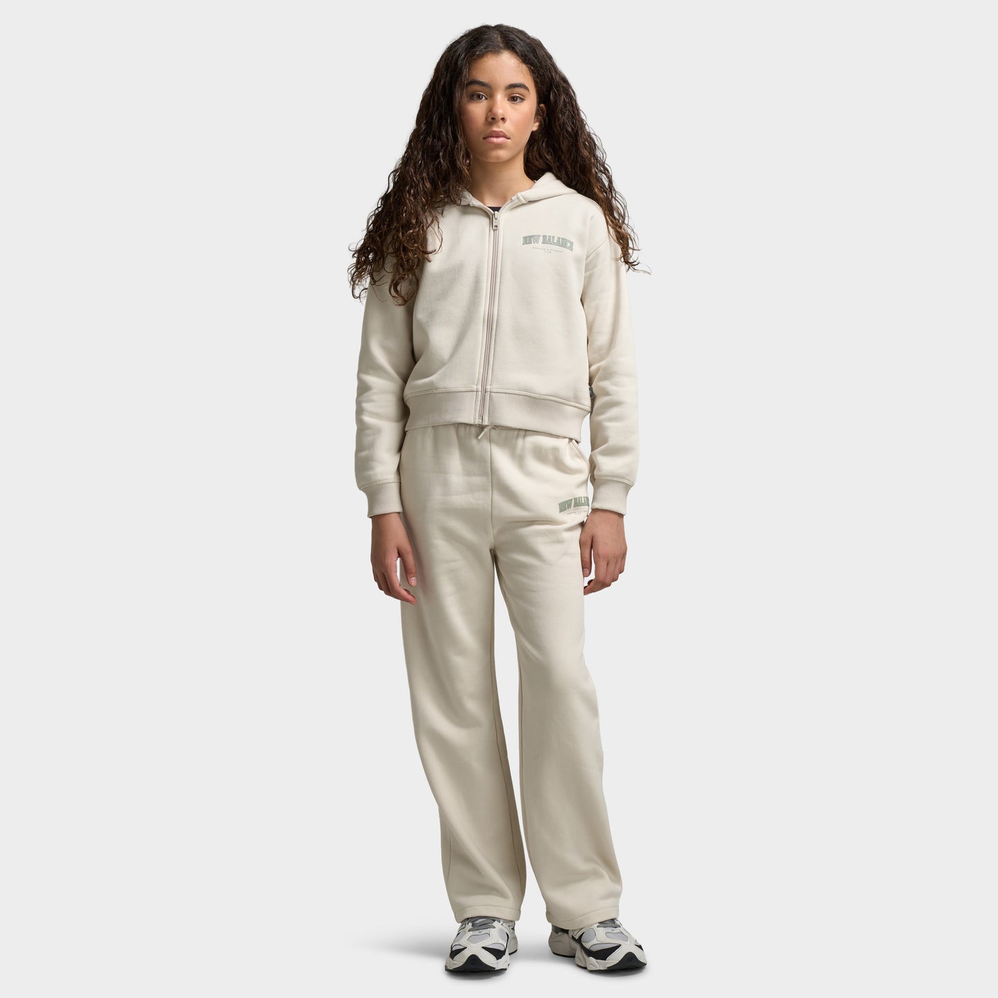 New Balance Junior's Arch Graphic Full-Zip Hoodie / Moonbeam