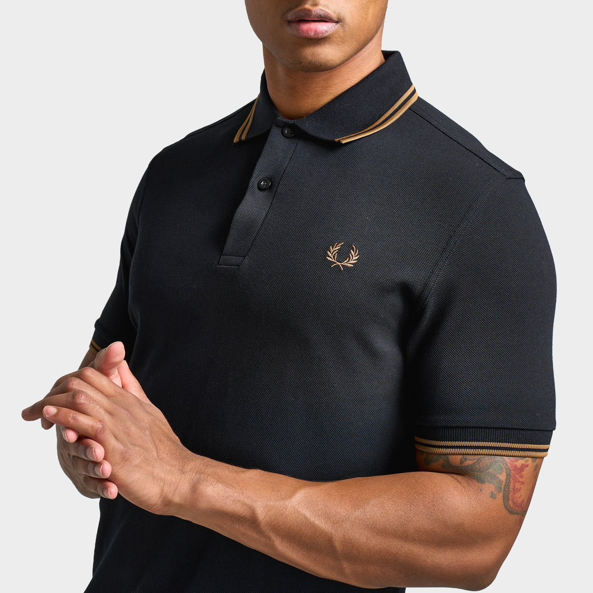 Fred Perry Twin Tipped T-Shirt Black / Shaded Stone