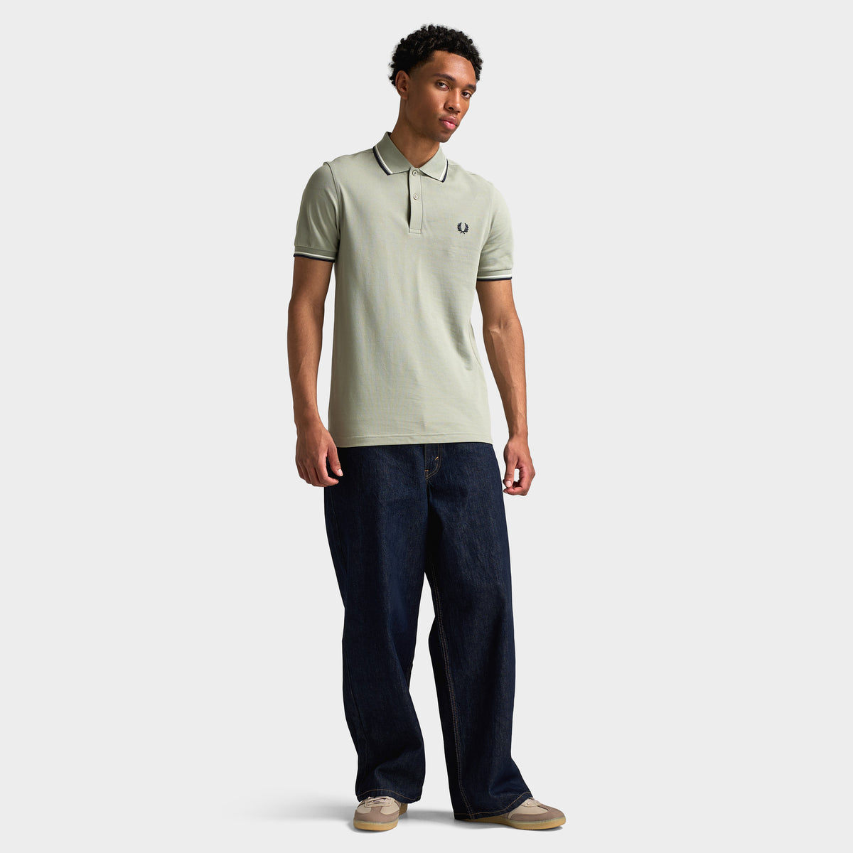 Fred Perry Twin Tipped T-shirt Seagrass / Ecru