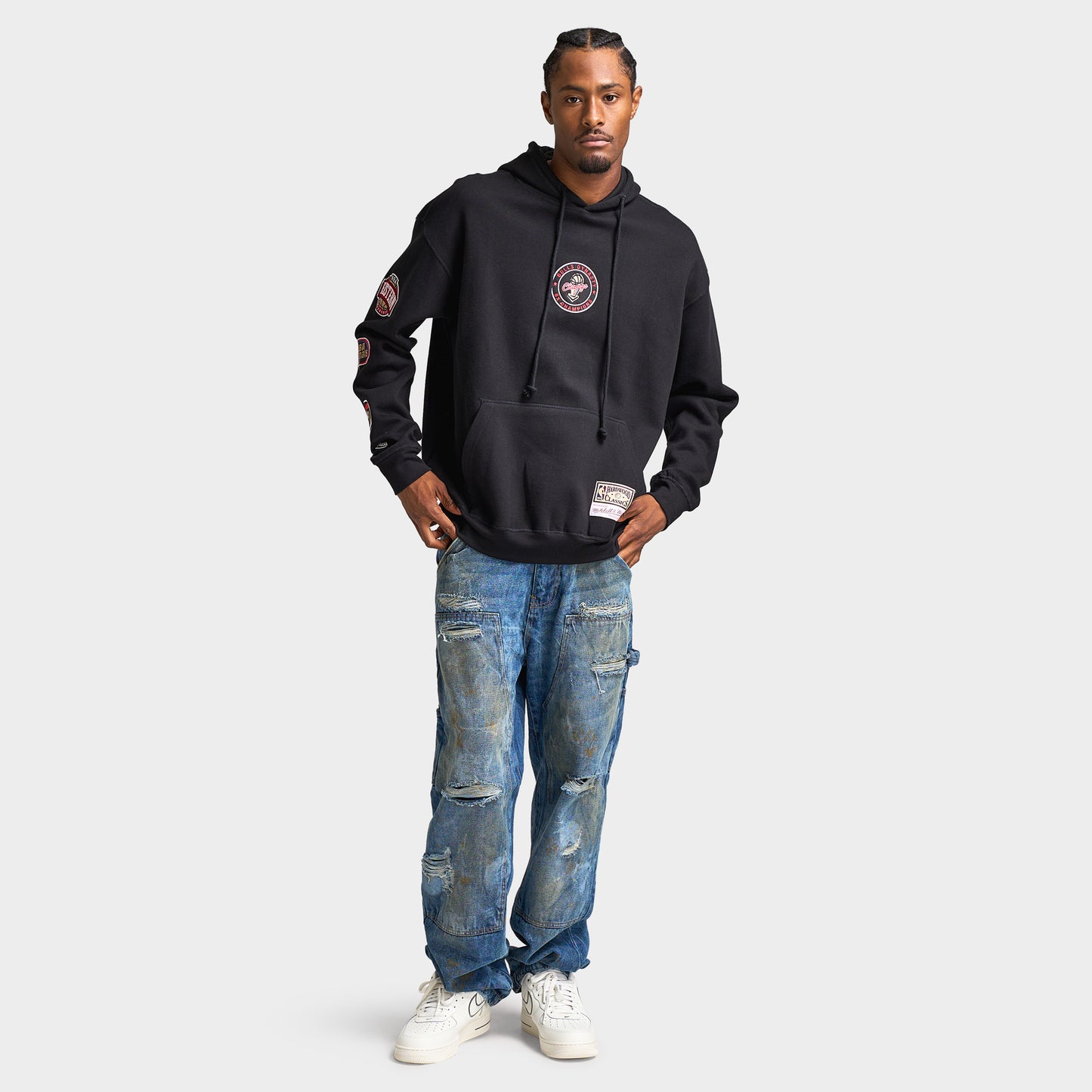 Mitchell & Ness Chicago Bulls Hoodie / Faded Black