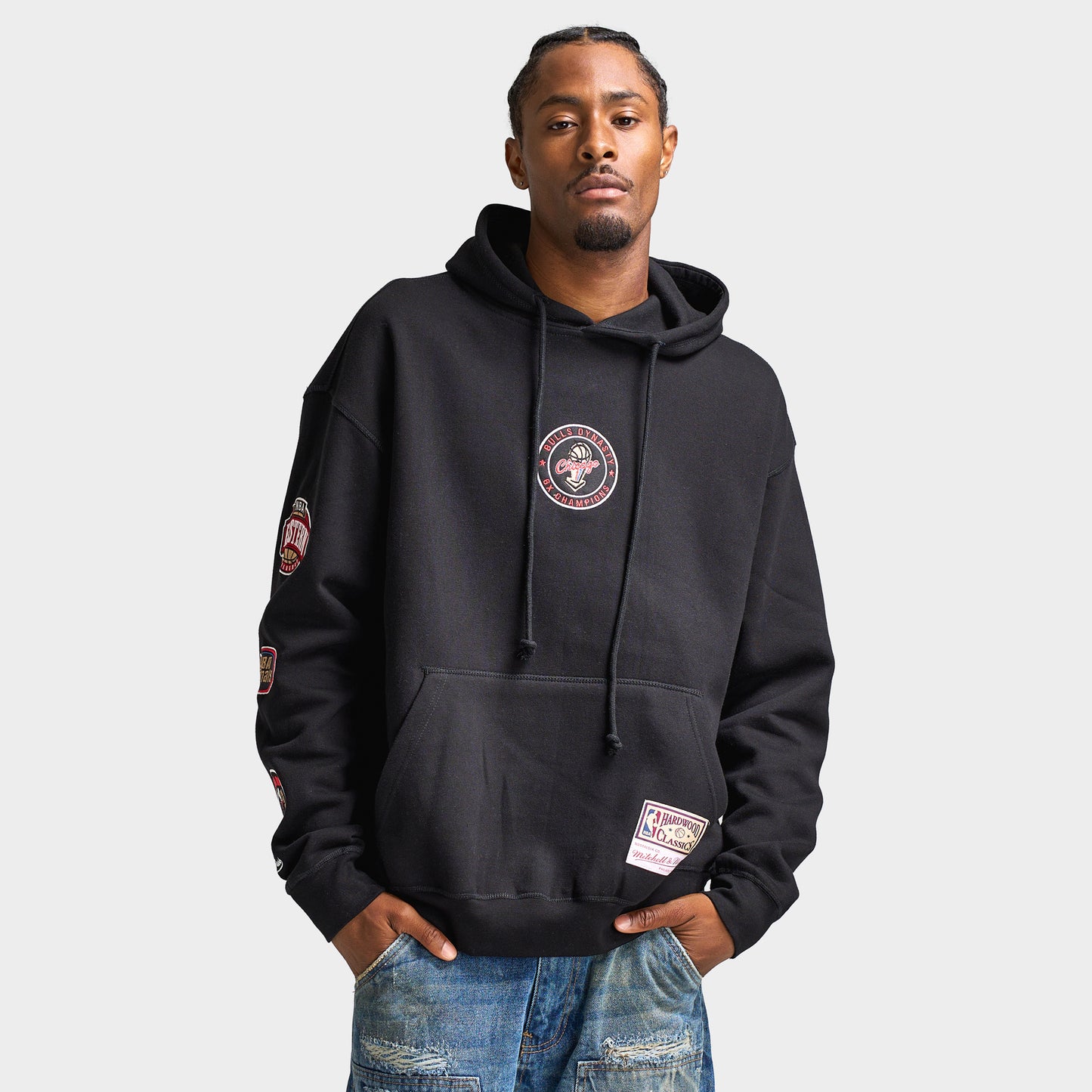 Mitchell & Ness Chicago Bulls Hoodie / Faded Black