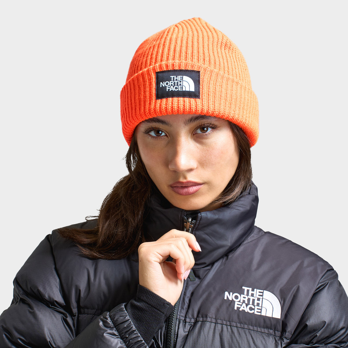 North face beanie orange store