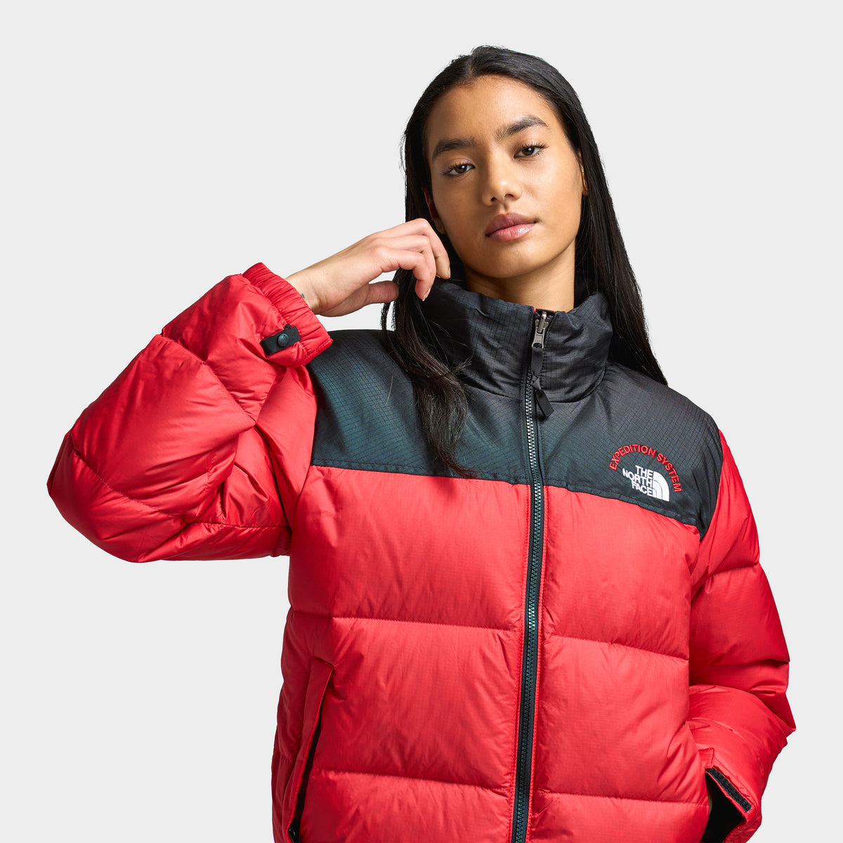 Red womens north face jacket clearance