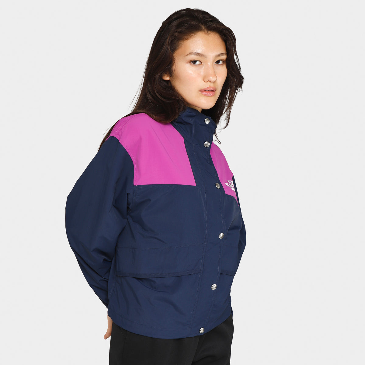 The North Face Women's 86 Mountain Wind Jacket Summit Navy / Purple Cactus  Flower