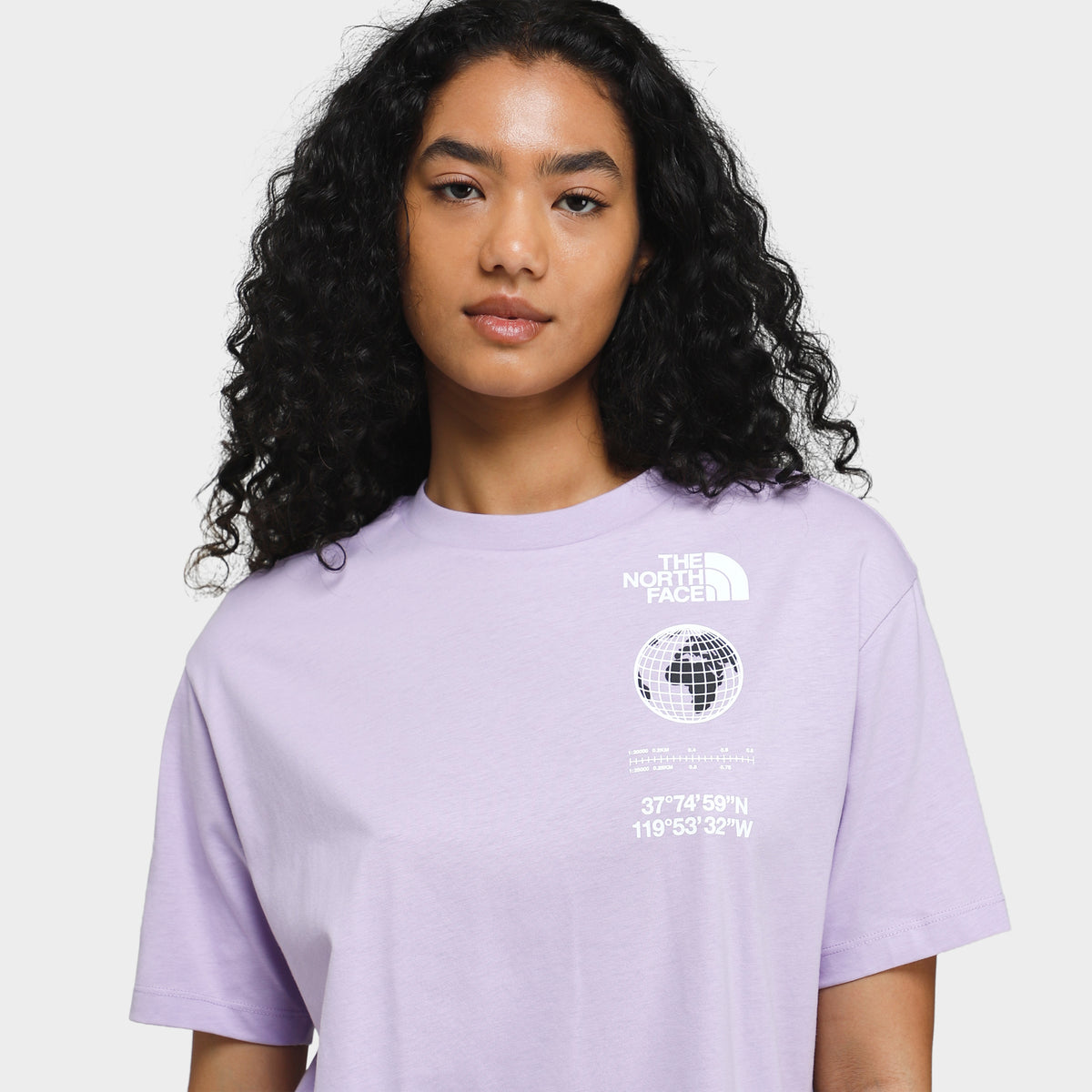 The North Face Women s Oversized Energy Graphic T shirt Lite Lilac JD Sports