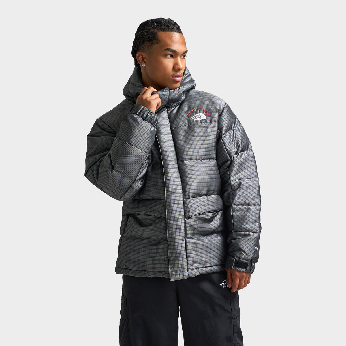 North face long grey coat deals