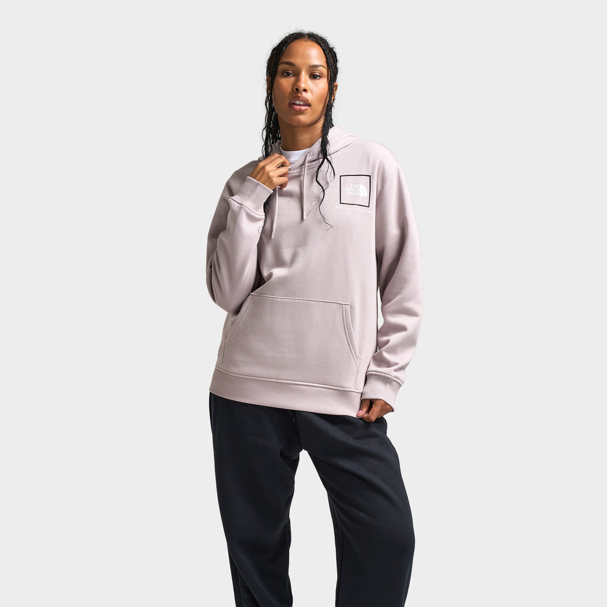 The North Face Women s Relaxed Graphic Hoodie Moonstone Grey