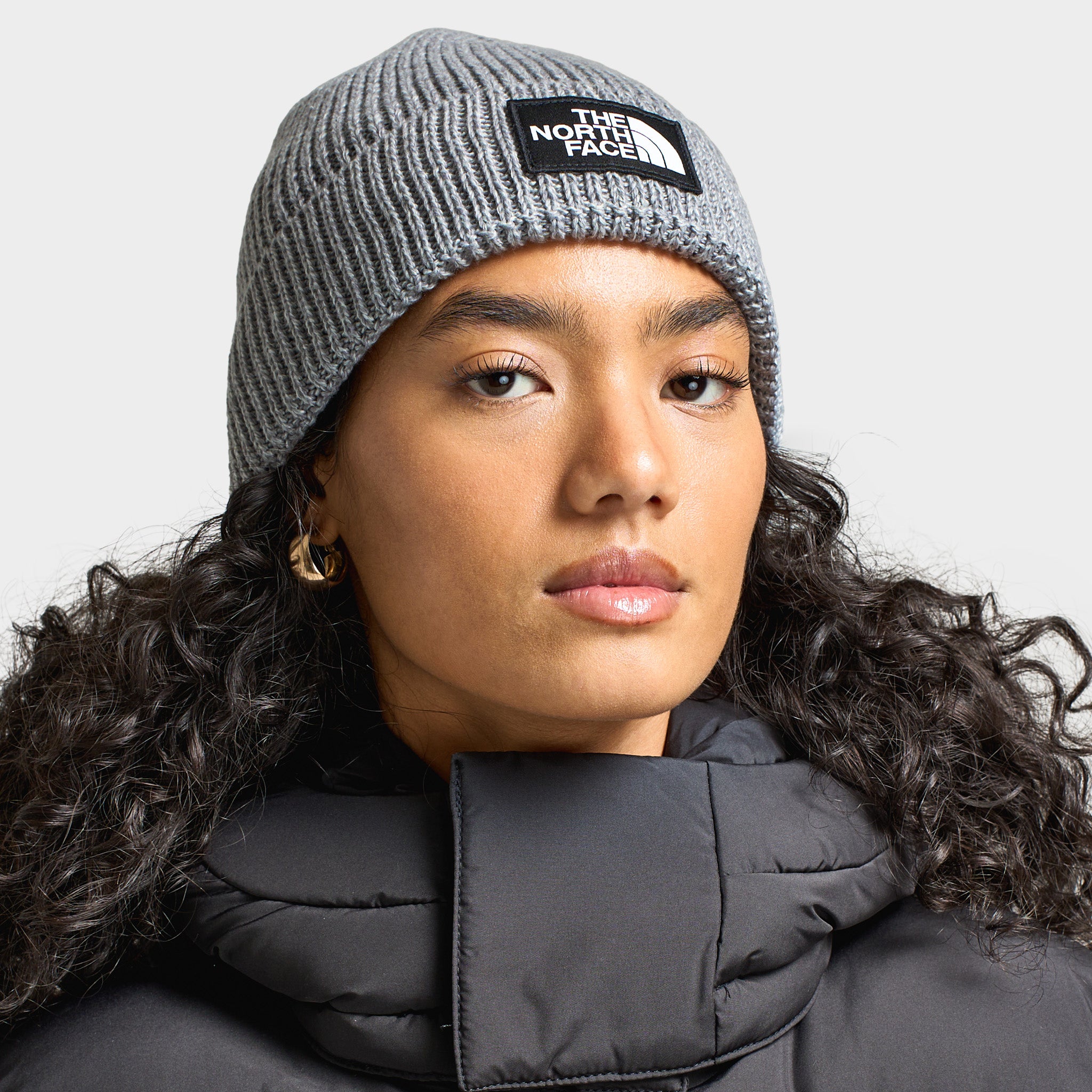 The North Face Logo Box Cuffed Beanie / TNF Heather Grey – JD Sports