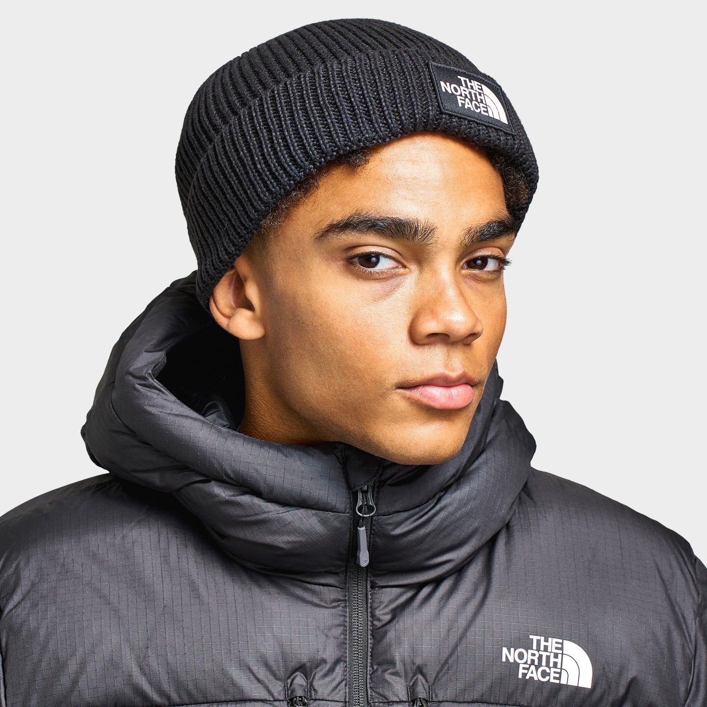 The North Face Logo Box Tuque à revers / Noir TNF