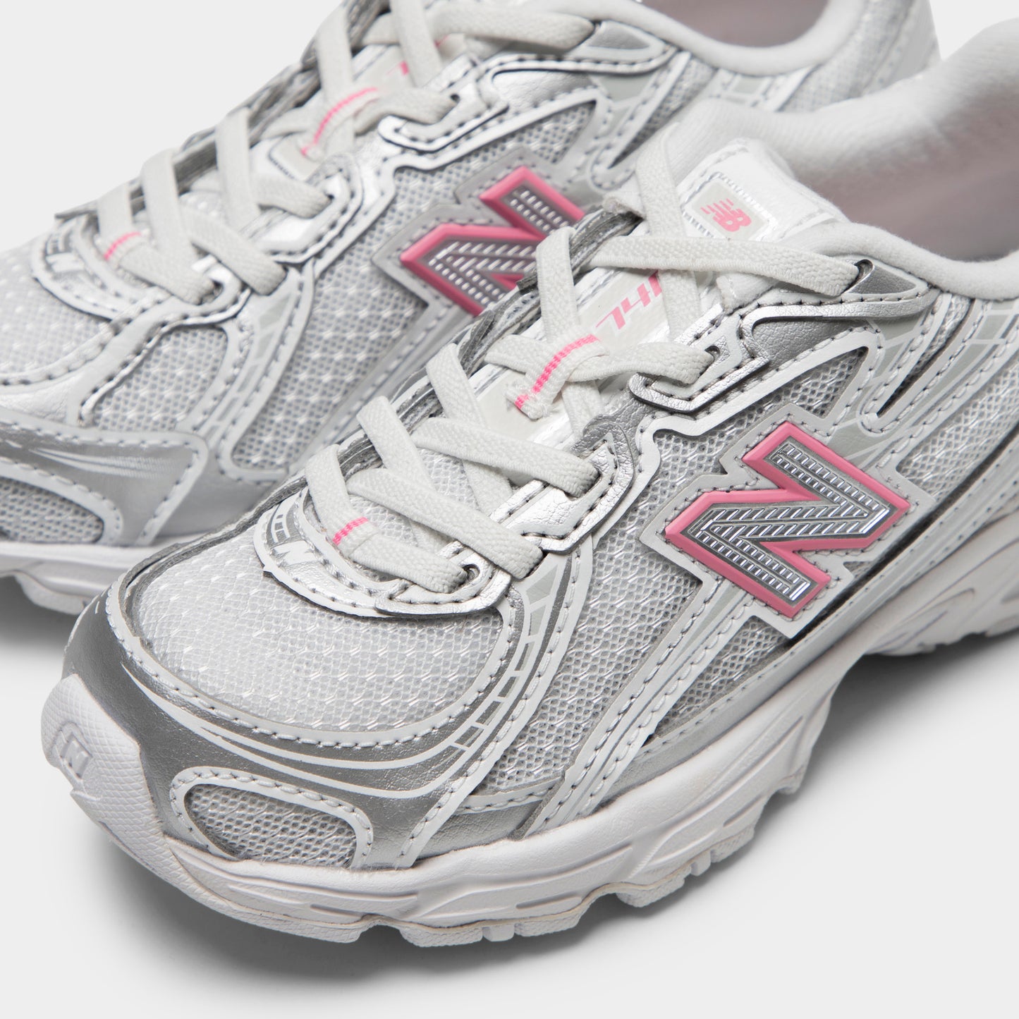 New Balance Children's 740 Silver Metallic / Signal Pink