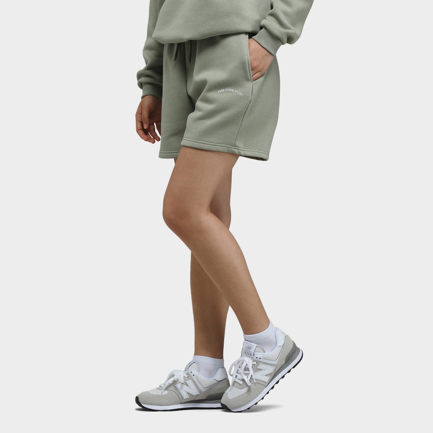 Pink Soda Women's Baton Fleece Shorts / Seagrass