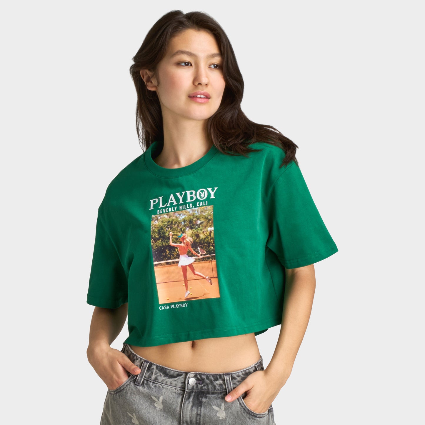 Playboy Femmes Olga De Mar T-Shirt de Tennis / Vert Verdoyant