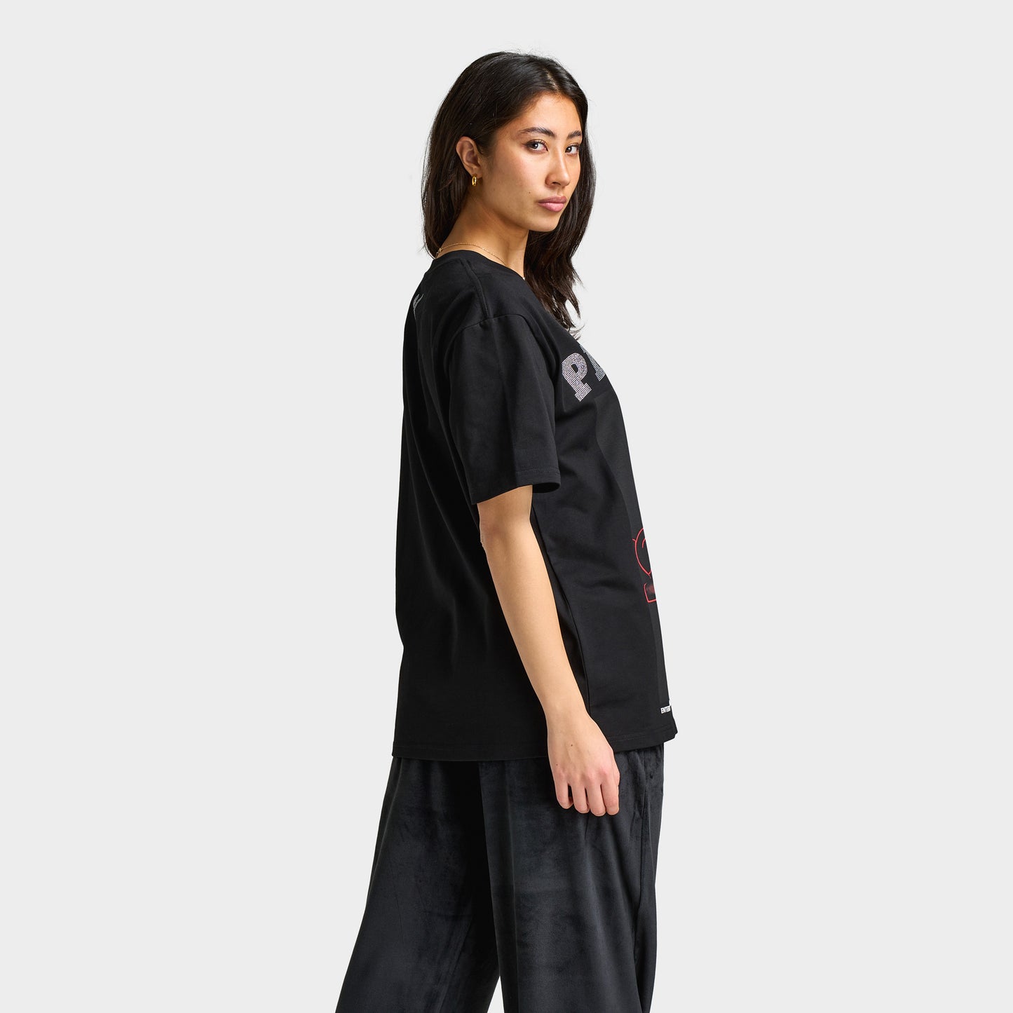 Playboy Chastity Samone Diamonte T-shirt / Noir