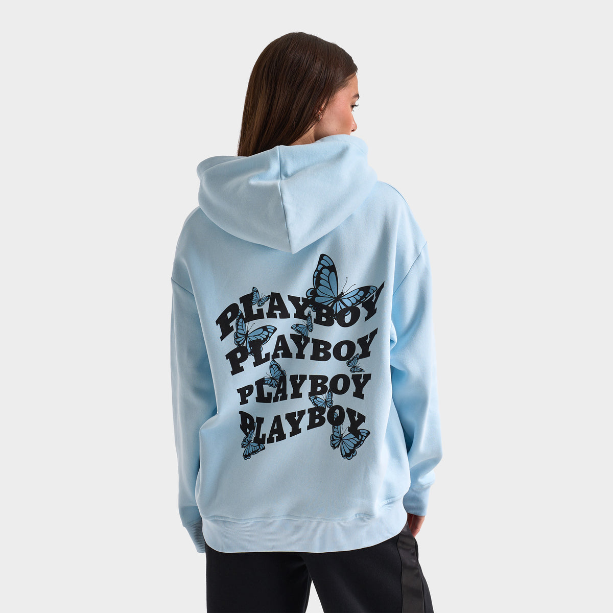 Playboy Women s Butterfly Diamonte Hoodie Nantucket Breeze JD Sports