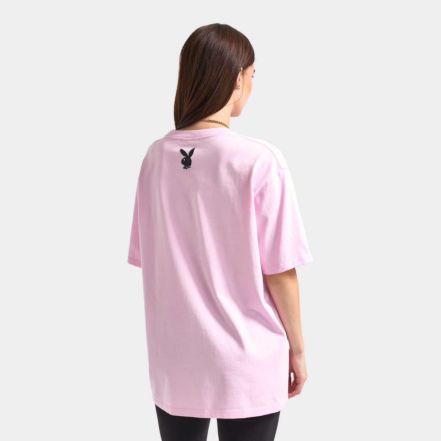Playboy Bunny Necklace Oversized Graphic T-shirt / Pink