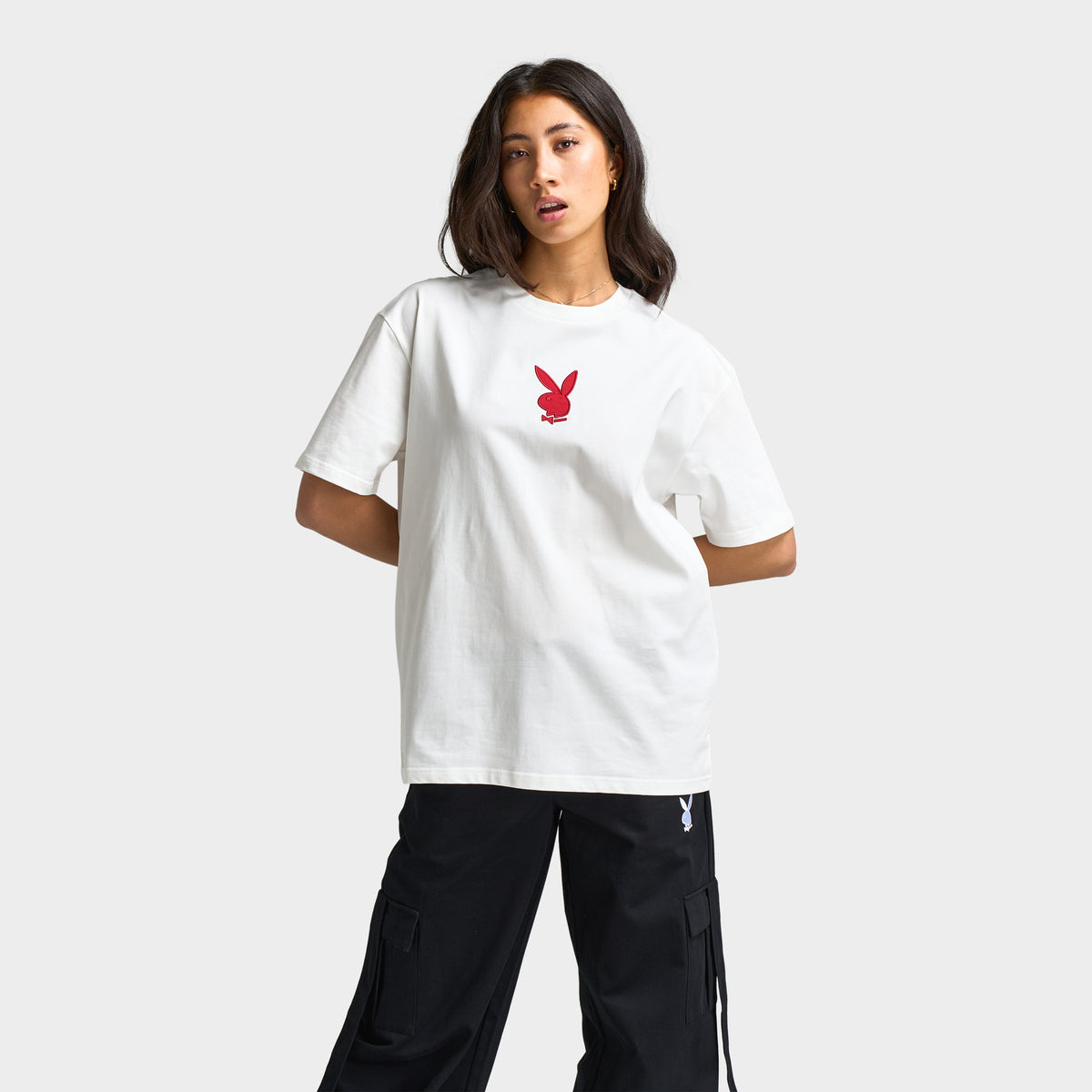 トップス PLAYBOY L/S Crew Neck Tee size 1 Playboy Chrome RH Oversized Graphic T-Shirt / Black | JD Sports