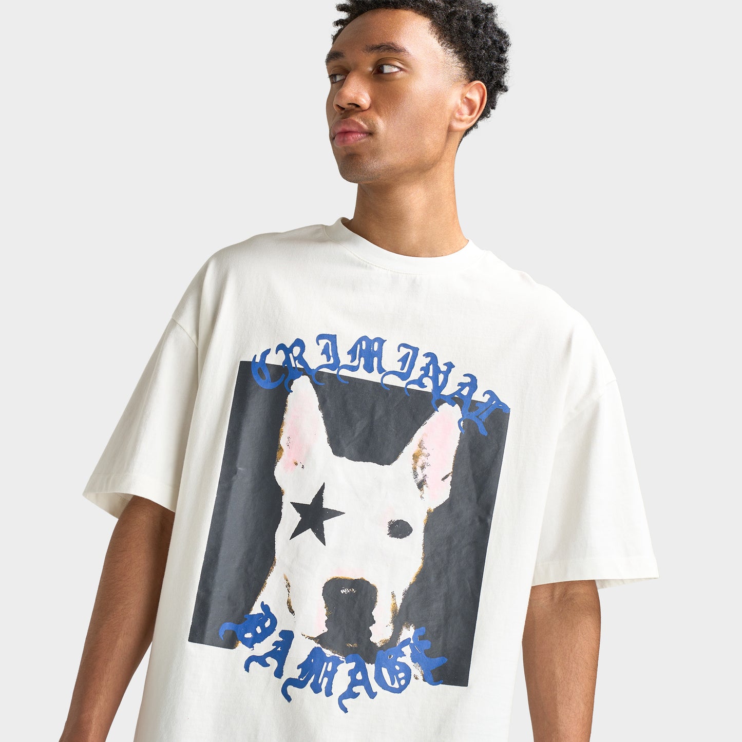 Criminal Damage T-shirt Star Dog / Blanc Cassé