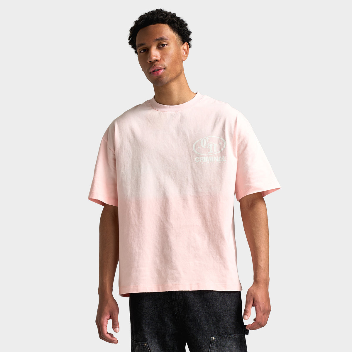 Criminal Damage T-shirt Sun Fade Logo Mania / Rose délavé