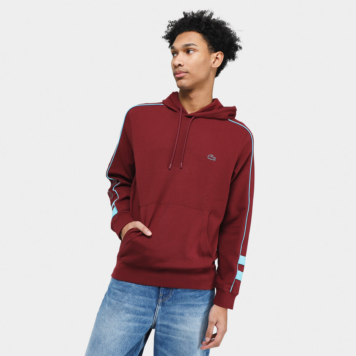 Burgundy lacoste hoodie outlet