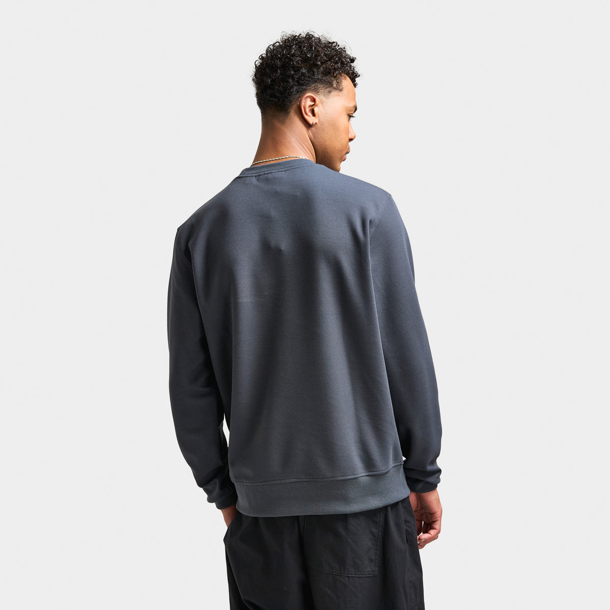 Lacoste Classic Fit Light Double Face Crewneck Graphite