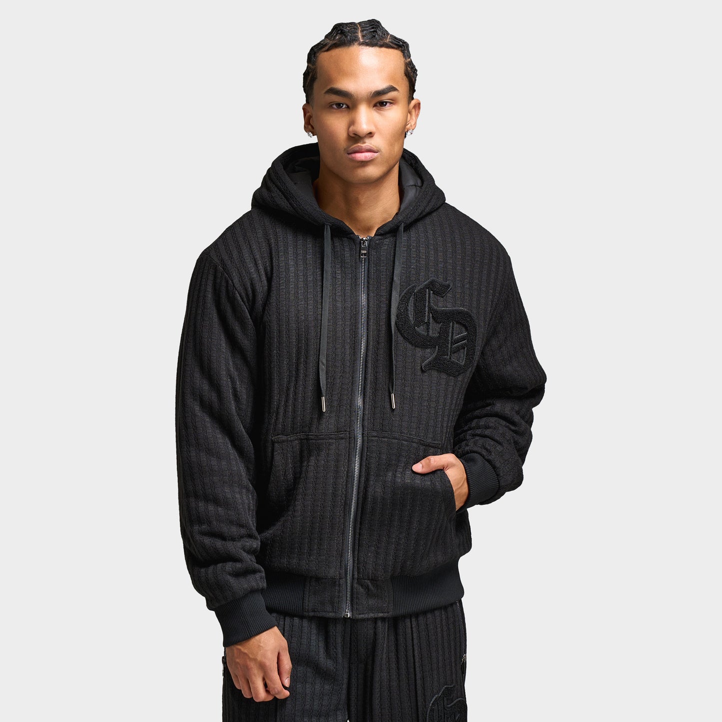 Criminal Damage Stanford Knitted Hoodie / Black