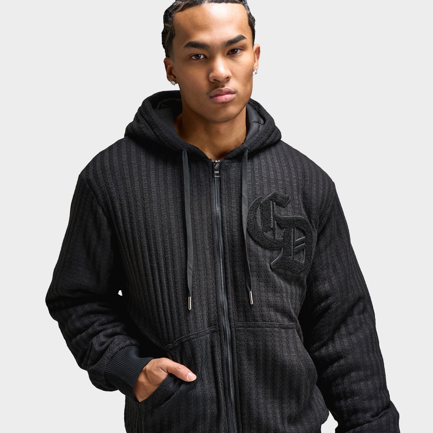Criminal Damage Stanford Knitted Hoodie / Black