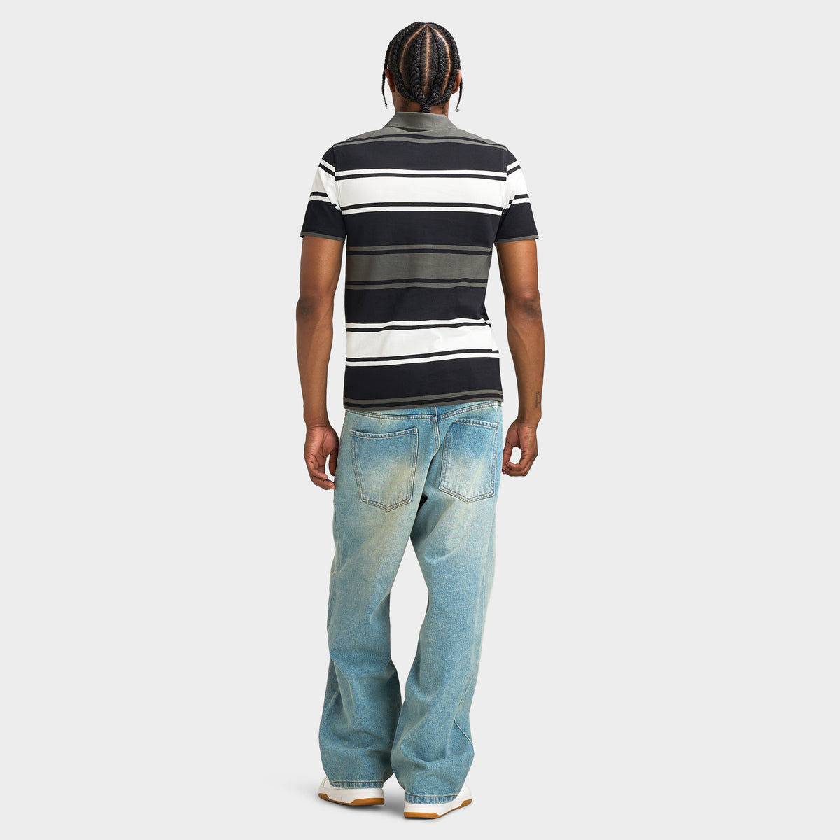 Fred Perry Bold Stripe Polo Shirt Black / Ecru