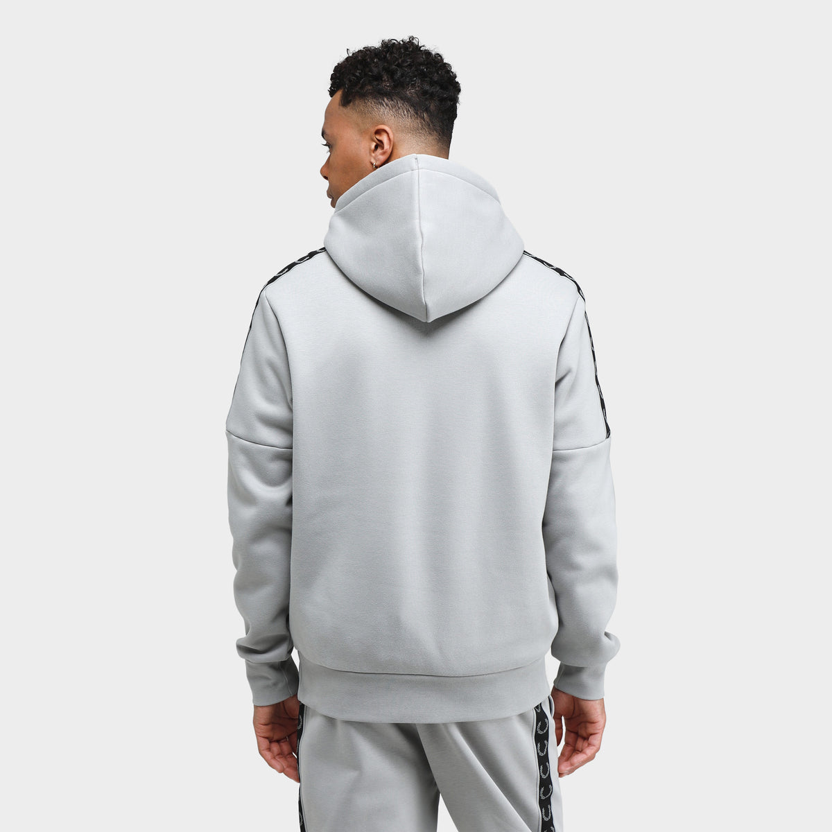 Fred Perry Panelled Tape Pullover Hoodie Limestone JD Sports