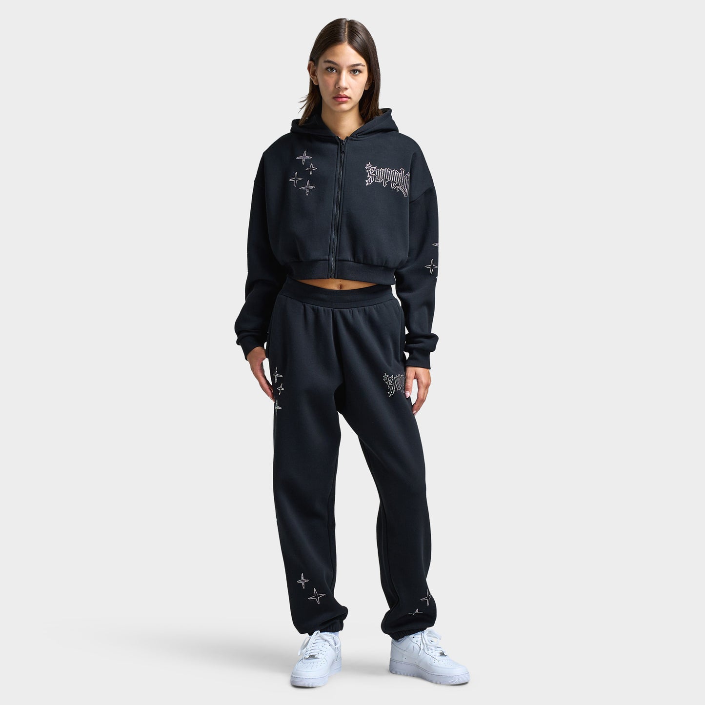 Supply & Demand Women's Kella Cropped Fullzip Hoodie / Black