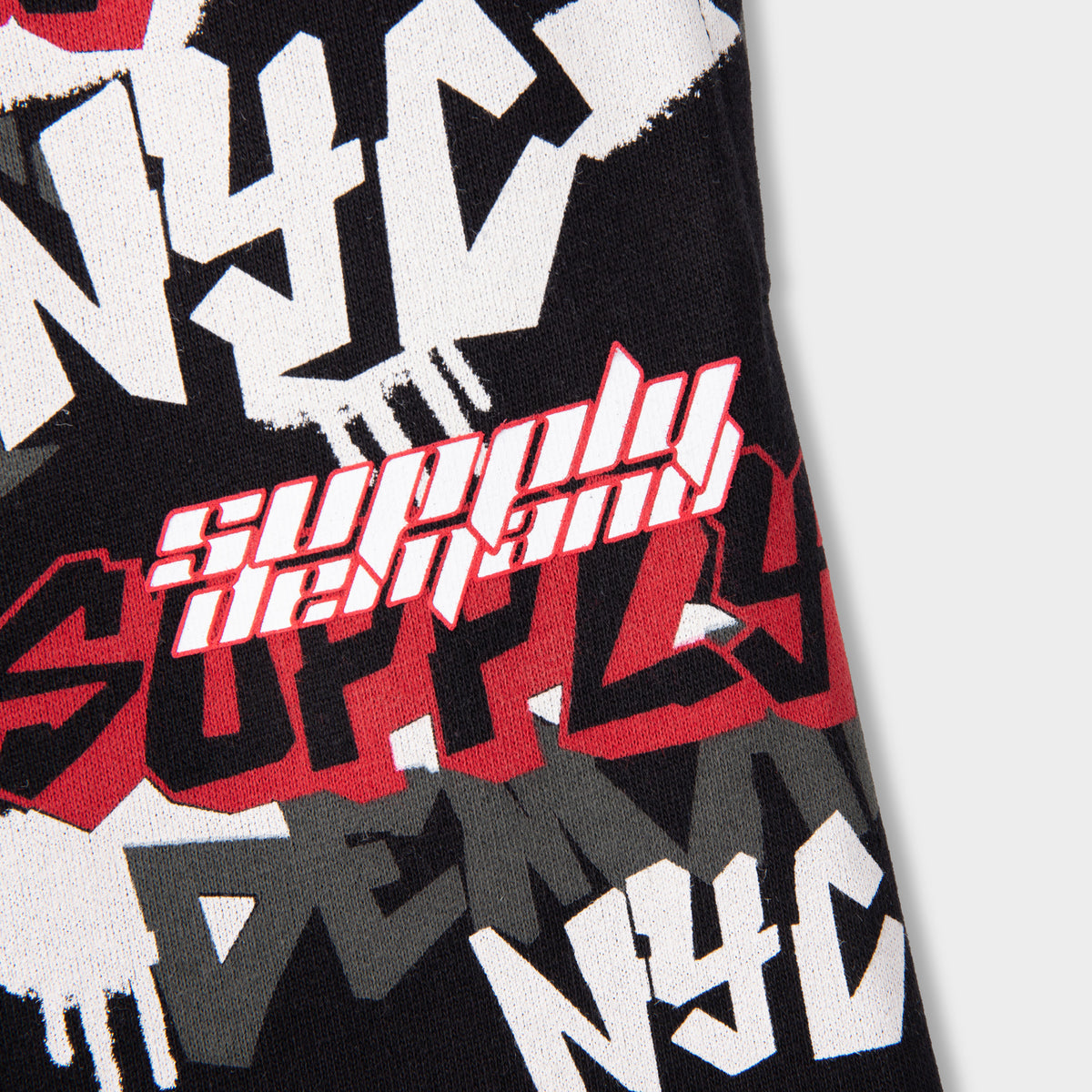 Supply & Demand Junior Boys' Spray Script Shorts Black / Red JD Sports