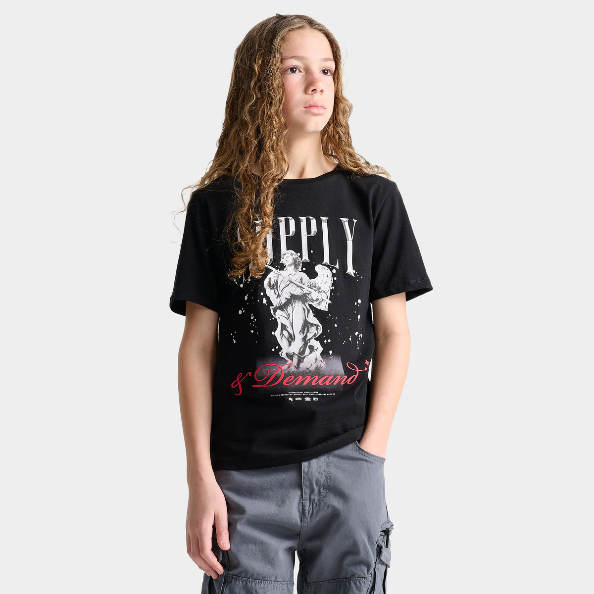 Supply Demand Junior Boys Divine T shirt Black