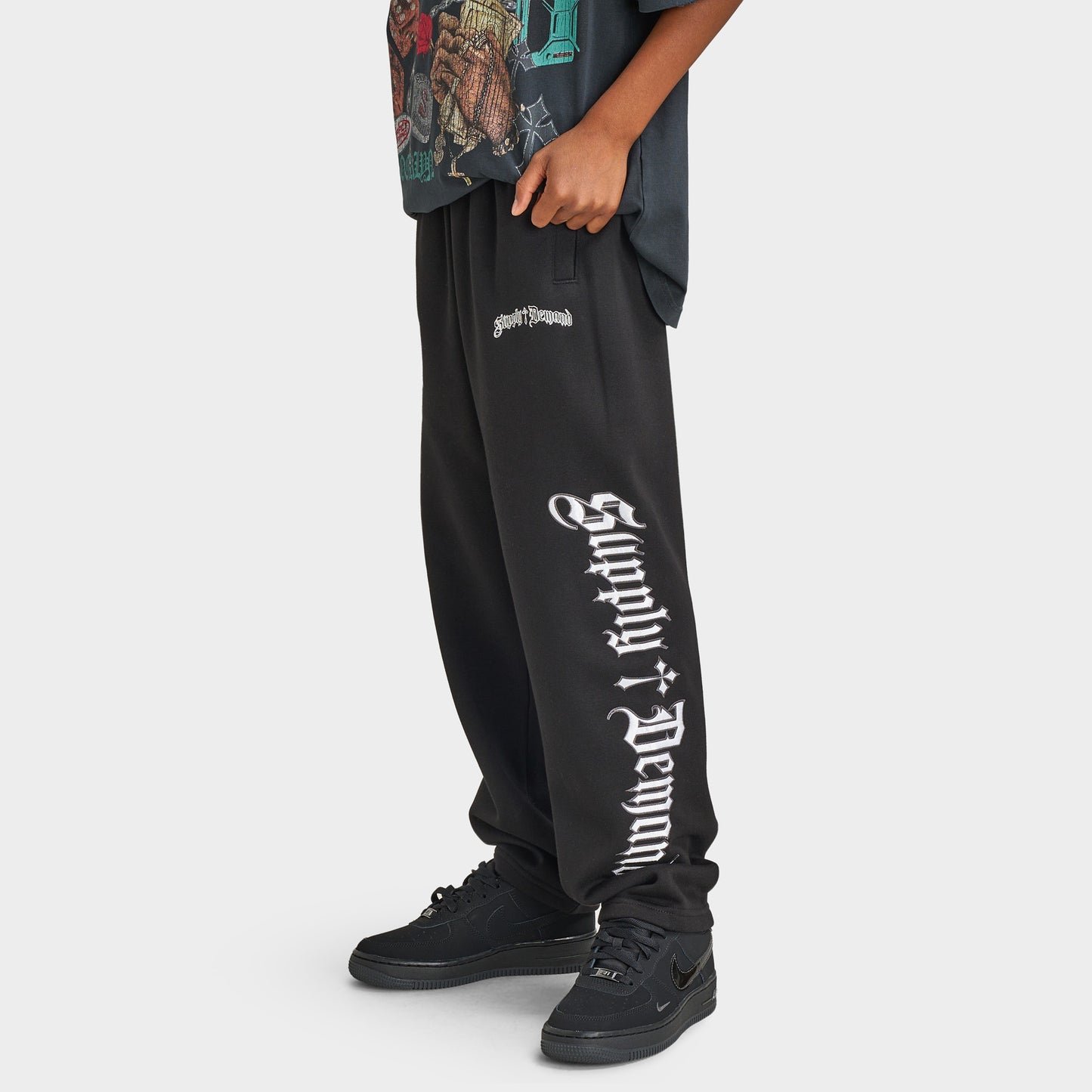 Supply & Demand Juniors' Atomic Open Hem Pants / Black