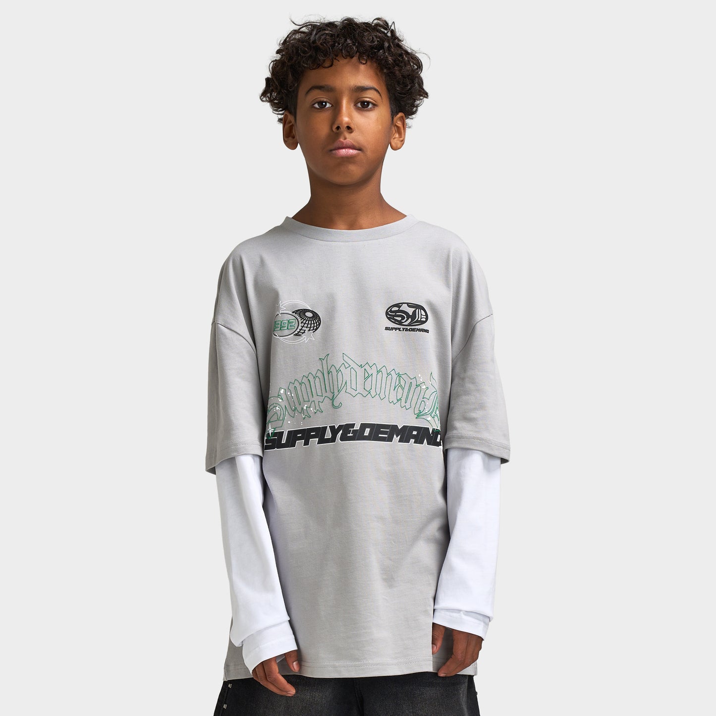 Supply & Demand Junior T-shirt à Manches Longues Global / Gris Ultimate