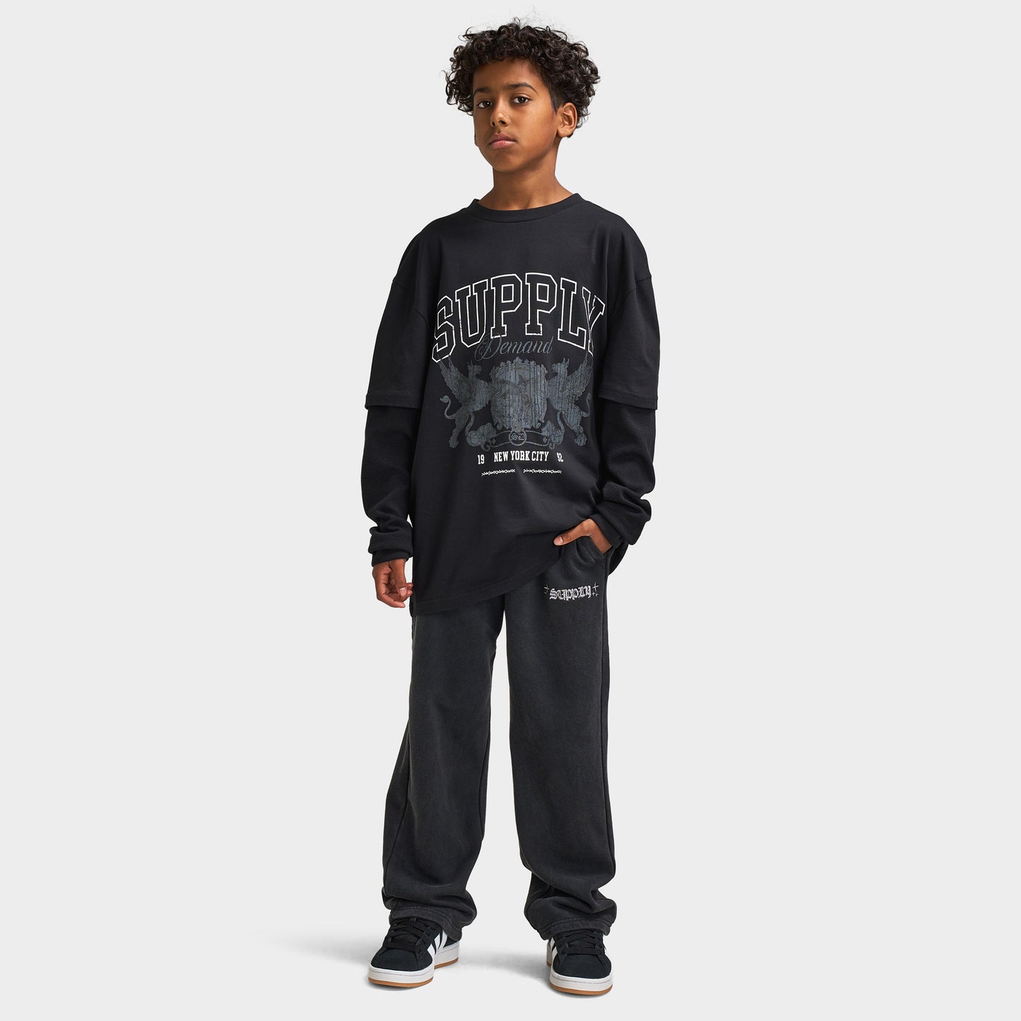 Supply & Demand Junior Chandail à Manches Longues Falcon / Noir