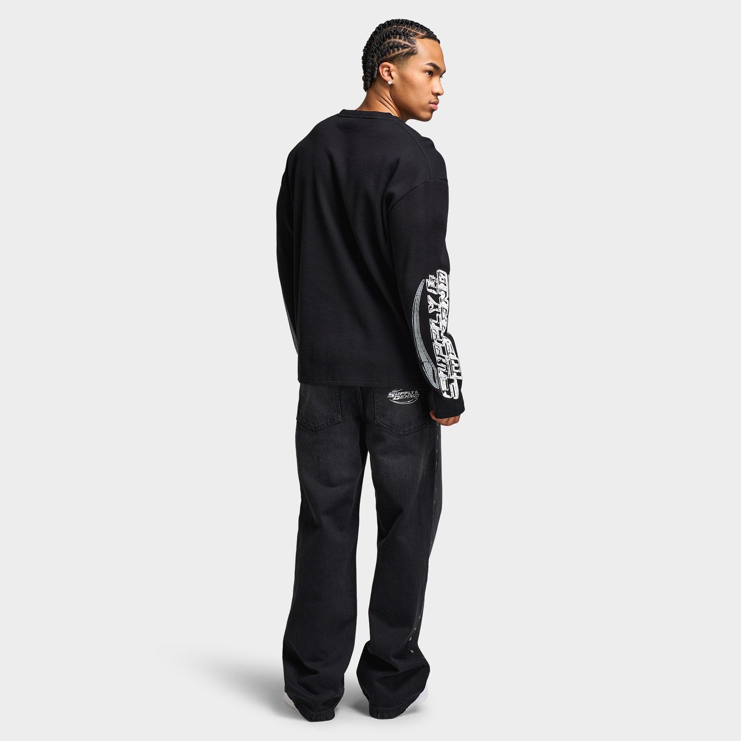 Supply & Demand Bonez Graphic Waffle T-Shirt / Black