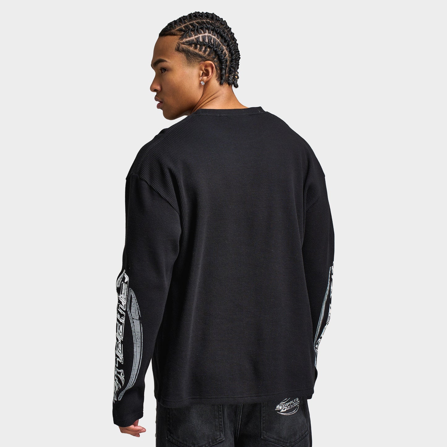 Supply & Demand Bonez Graphic Waffle T-Shirt / Black