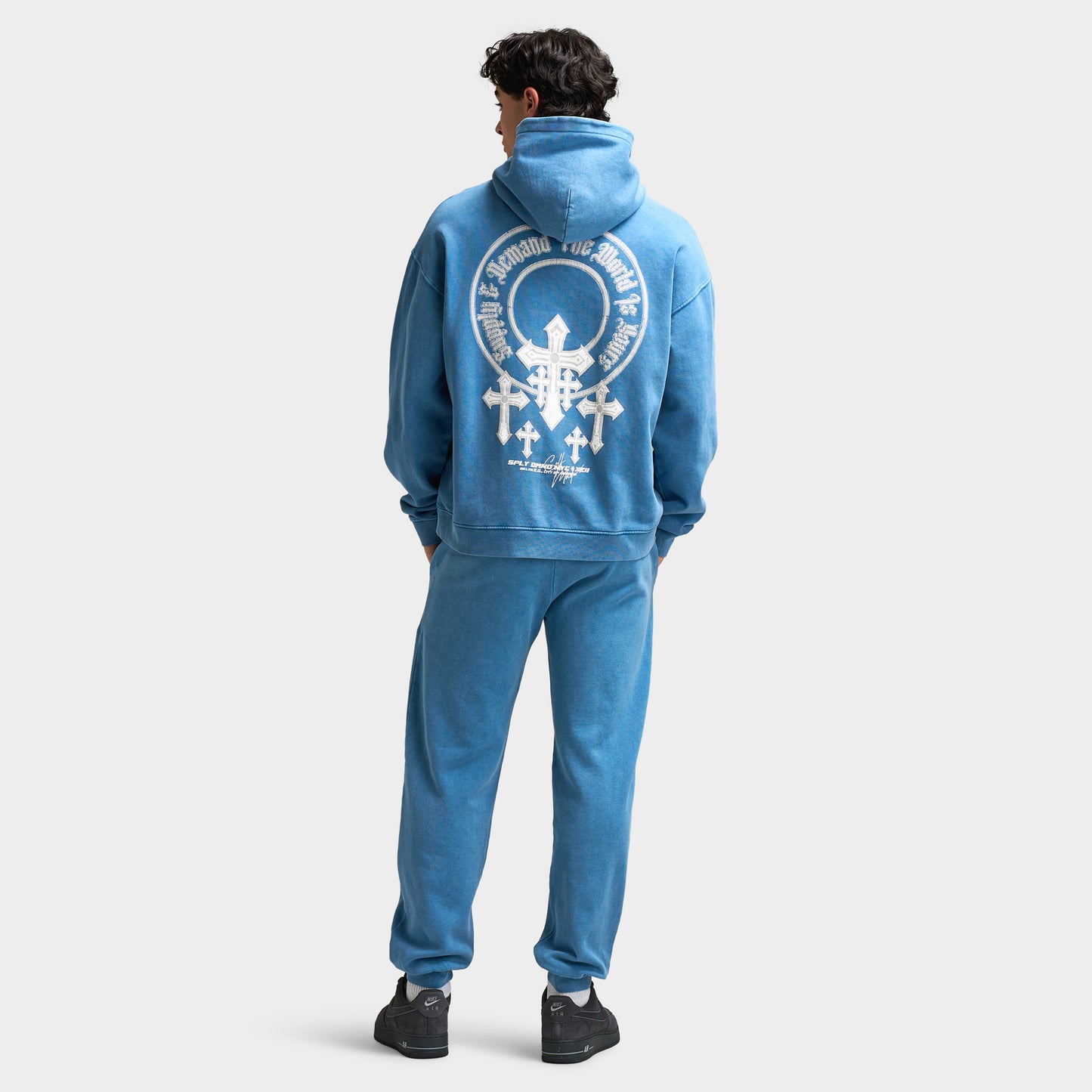 Supply & Demand Crosses Hoodie / Copen Blue